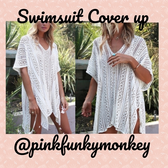 Other - New CLEARANCE White Knitted Tassel Cover Up